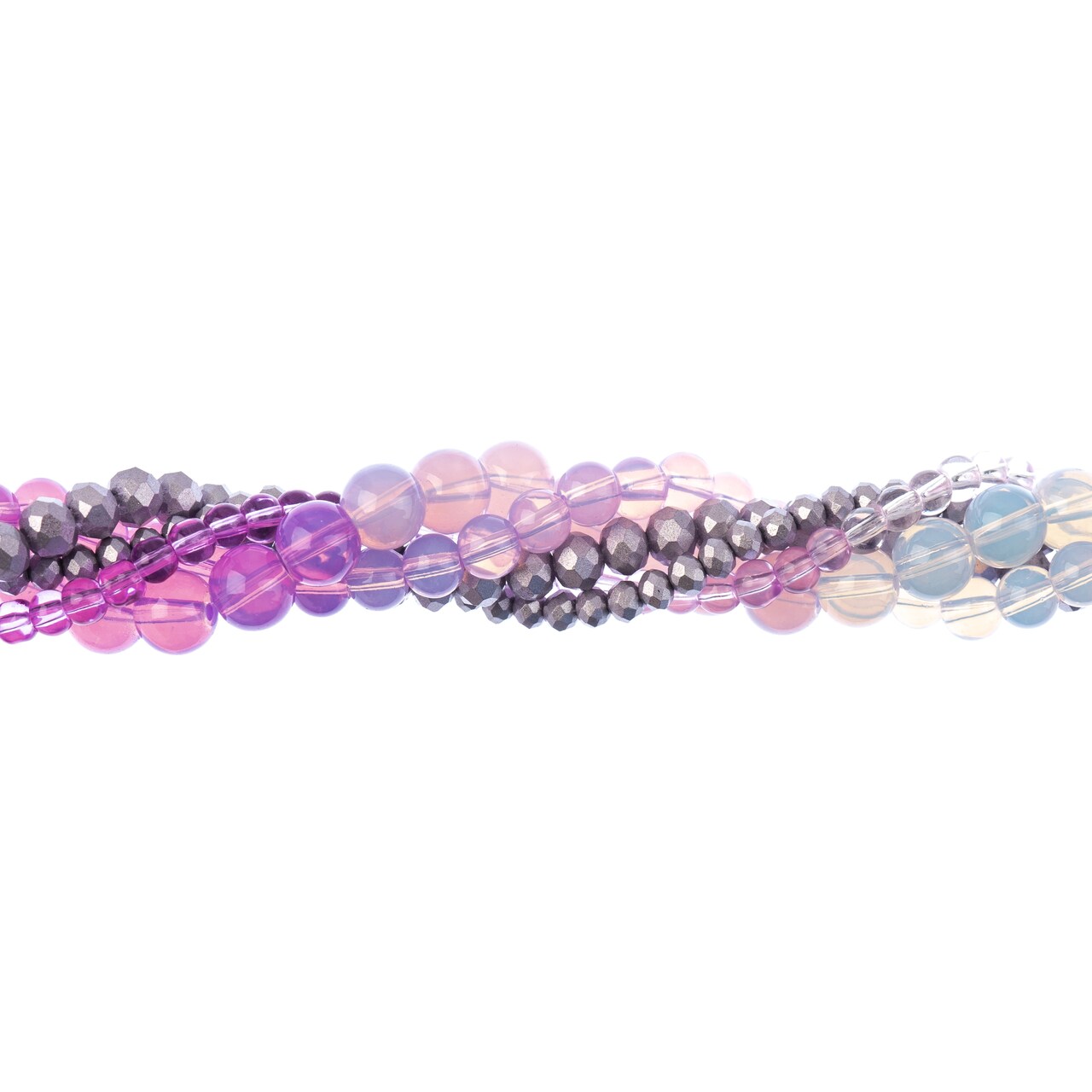 Crystal Lane DIY Purple Dusk Twisted Glass & Pearls Beads, 5 Strands